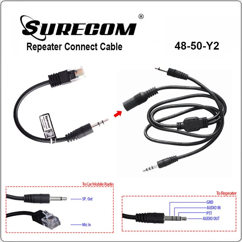 Кабель контроллера ретранслятора 8Pin 48-50-Y2 для YAESU MOBILE FT-817 FT-857 VX-2000 VX2200 Mobile Radio Surecom