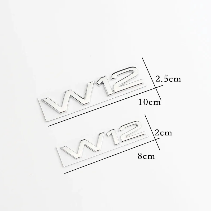 3D 금속 크롬 블랙 W12 로고 문자 데칼 자동차 펜더 트렁크 배지 아우디 A8 D3 S8 A8L Q7 W12 엠블럼 스티커 액세서리