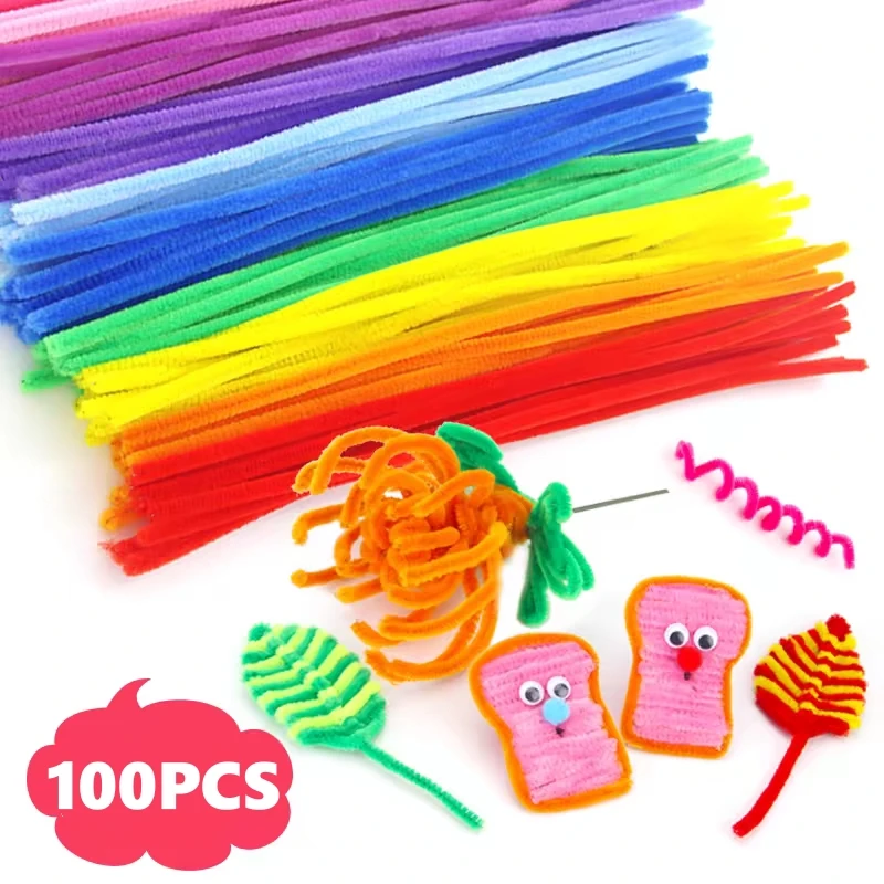 Educational Toys 100pcs DIY Chenille Stems Wire Pipe Cleaners Children Creative Hobby Material Handmade Craft Supplies