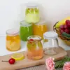 4oz Clear Glass Jars With PE Lids,Glass Yogurt Container,Glass Pudding Jars Yogurt Jars for Milk,Jams,Jelly,Mousse,Honey 3