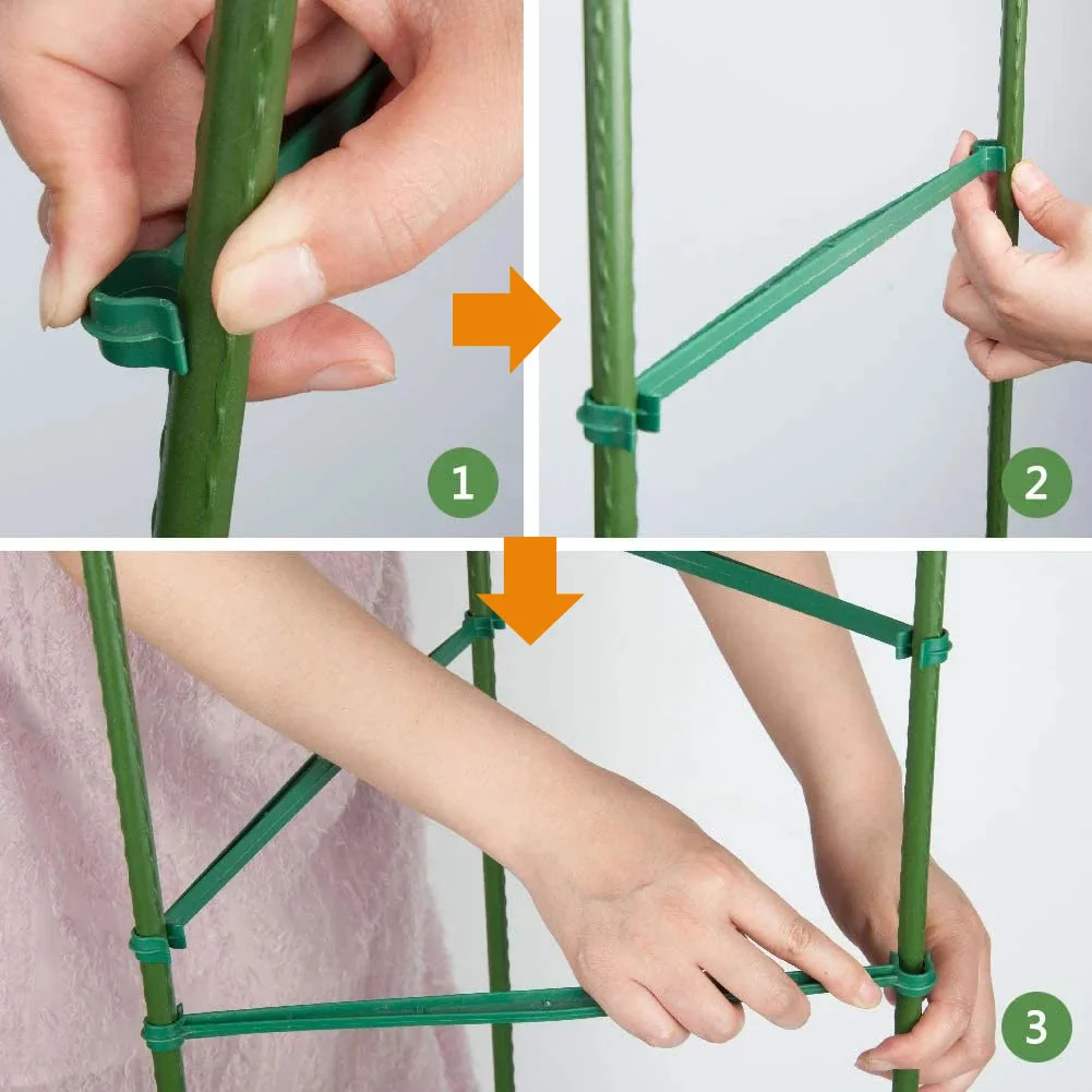 

10 Pcs Plants Stake Connectors Rod Plastic Gardening Pillar Expandable Tomato Connector Stake Arms for 11/16mm Connecting Rod