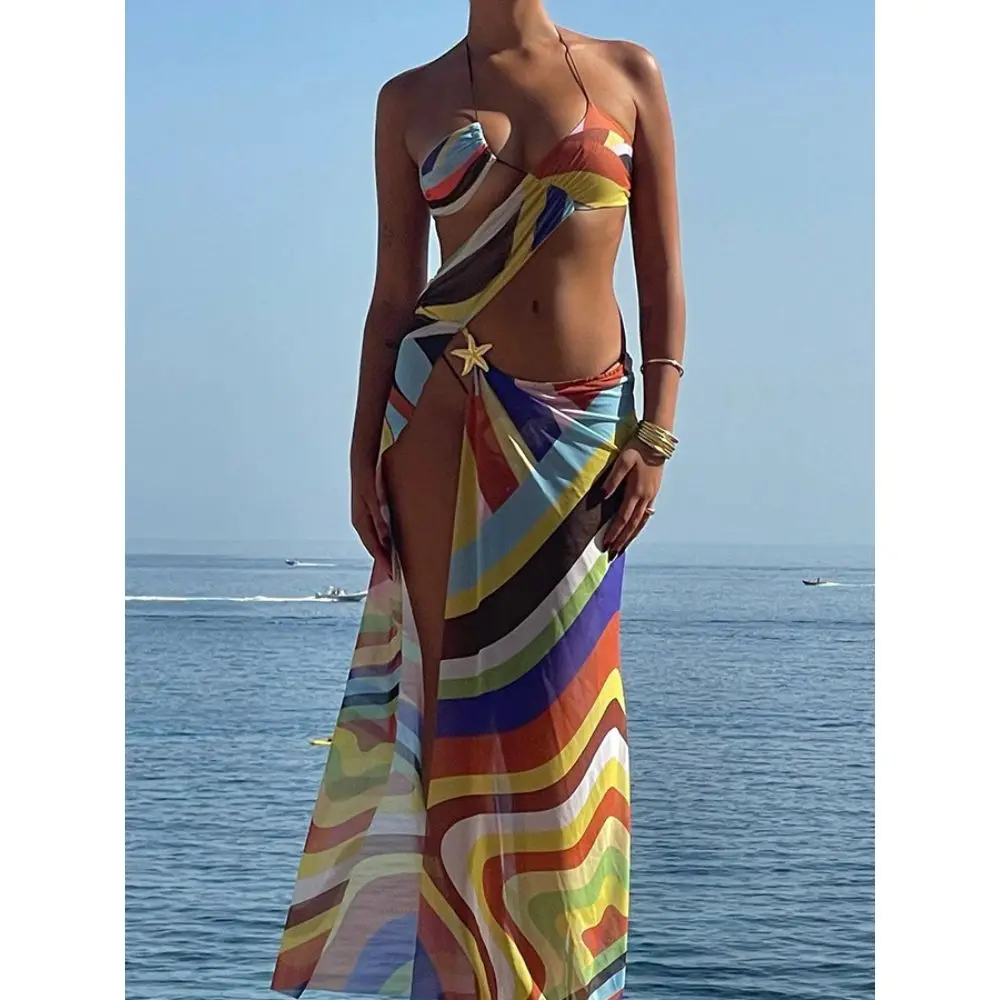 Sexy Extreme Bikini for Women Low Waist Swimsuit Micro Bikinis Set Holiday Triangle Beachwear 2024 Sarong Swimwear Dress ﻿