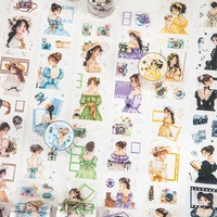 200cm/roll Waterproof Material PET Washi Tape Sticker Trendy Romantic Photo Studio Series Gentle Girl Character Theme Stickers 1