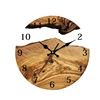 Classical Wood Grains Designs Wall Clock 30cm Quiet Mechanism Transparent Tempered Glass Clock for Bedroom and Kitchen 5