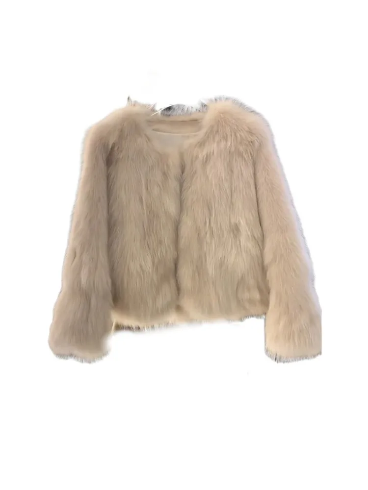 Women\'s Coat Women\'s Medium Long Fox Fur Young Style Imitation Mink Plush Coat 2023 Winter New Fur Jacket Woman Clothing