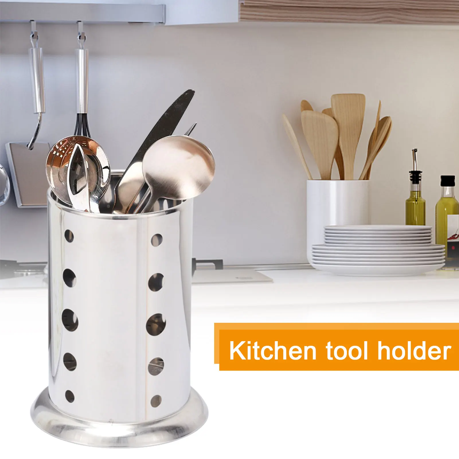 1*Stainless Steel Kitchen Utensil Cutlery Rack Holder Chopsticks Spoon Sink Tool 