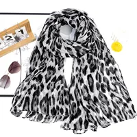 A fashionable voile leopard print soft thin women's scarf shawl 4