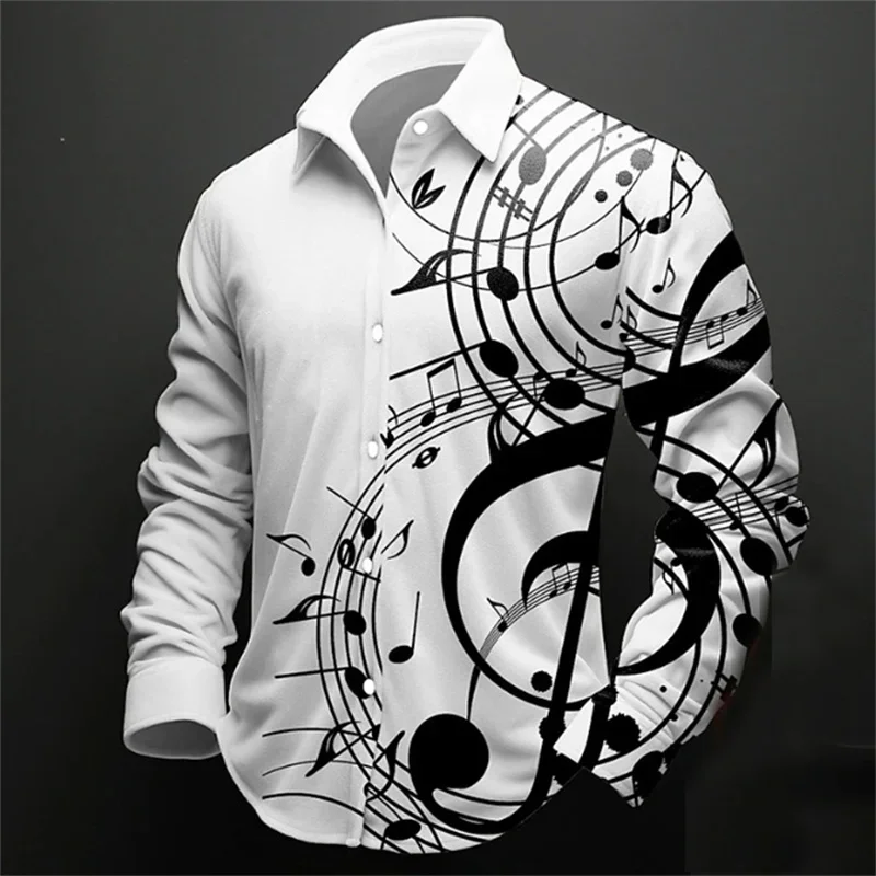Men's Shirt Letter Stand Collar Outdoor Street Long Sleeve Printed Clothing Fashion Designer Casual Plus Size Men Casual Shirts