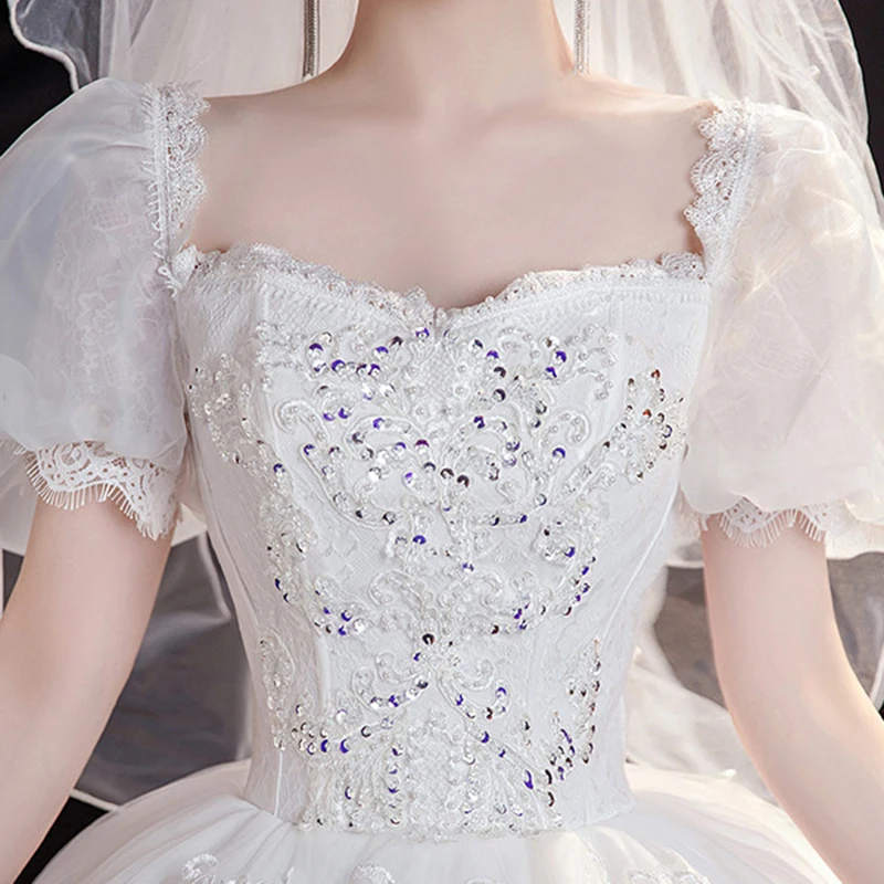 2023 New Plus Size Bridal Wedding Dress with Floor Length New Trail Simple and Magnificent Princess Style French Style