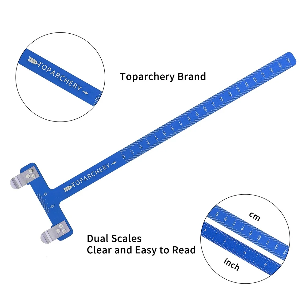 1set Archery T Ruler Copper Buckle Pliers Set BowString Nocking Point  Measure And Fixed D Loop Nock Shooting Accessories