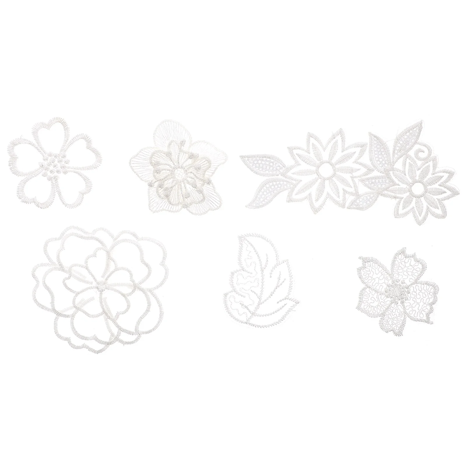 

6 Pcs Lace Patch Stitch Flower Patches Jeans Sunflower Floral Cloth Sewing Clothes