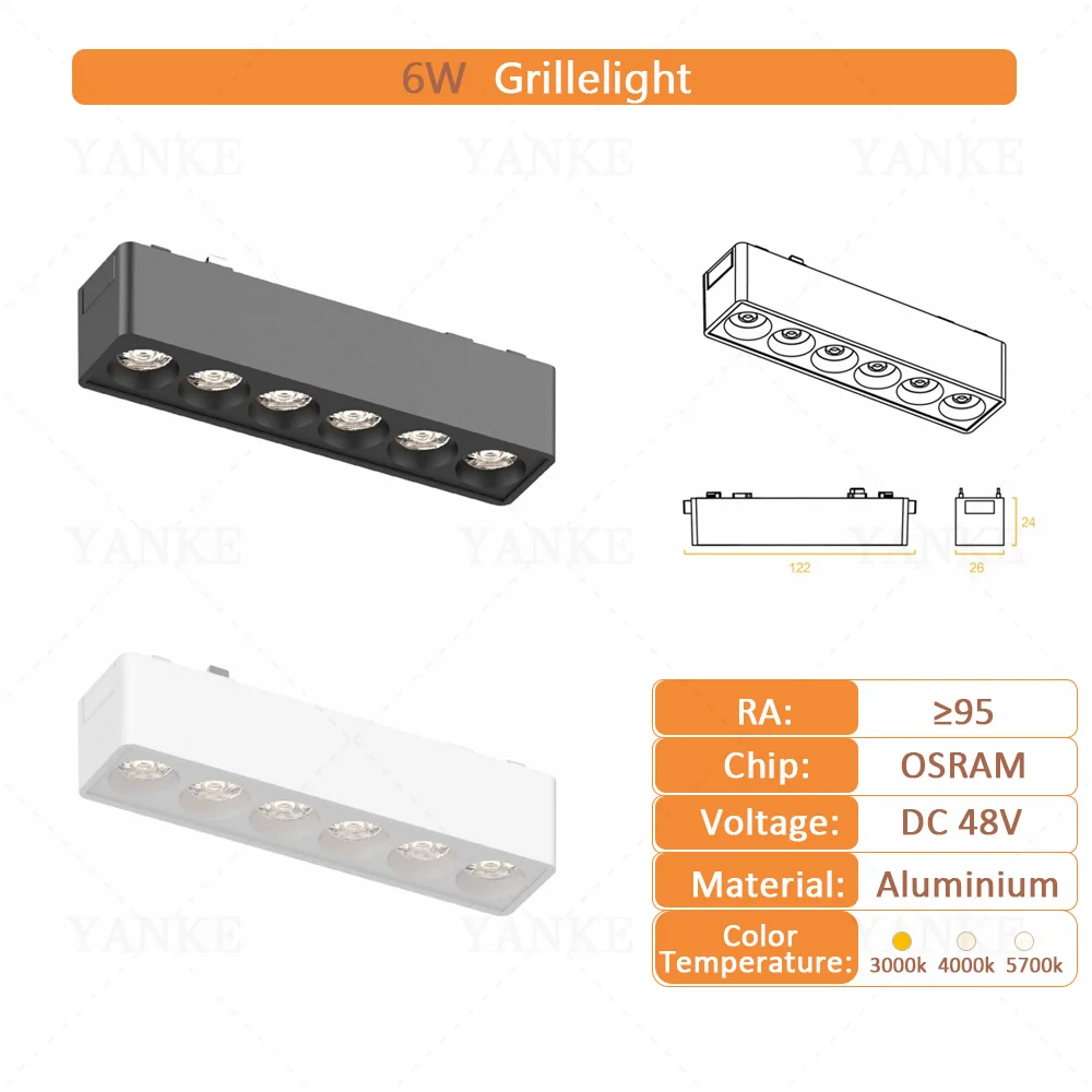 ตัวเลือกสินค้า ไฟราง LED แม่เหล็ก 6 มม. ทันสมัย ปลอดภัย ติดตั้งง่าย