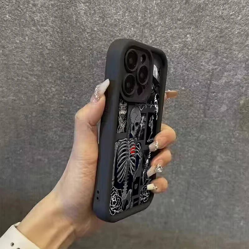 Creative Skull Print Shockproof Soft Phone Case