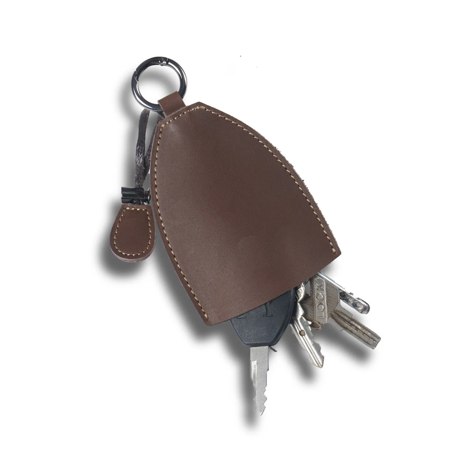 Elegant Genuine Leather Key Holder Case with Key Ring – Handmade Protective Cover