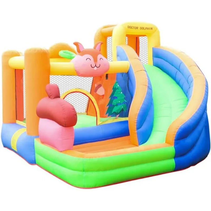Inflatable-Bounce-House-with-Slide-Jumping-Castle-Blower-Kids-Bouncer ...