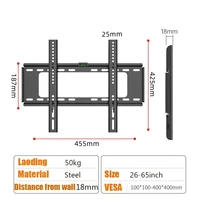 26-63inch TV Wall Mount Bracket Universal TV Mount Monitor Holder Adjustable Low Profile Flat TV Wall Mount for LCD LED Monitor - Image 6