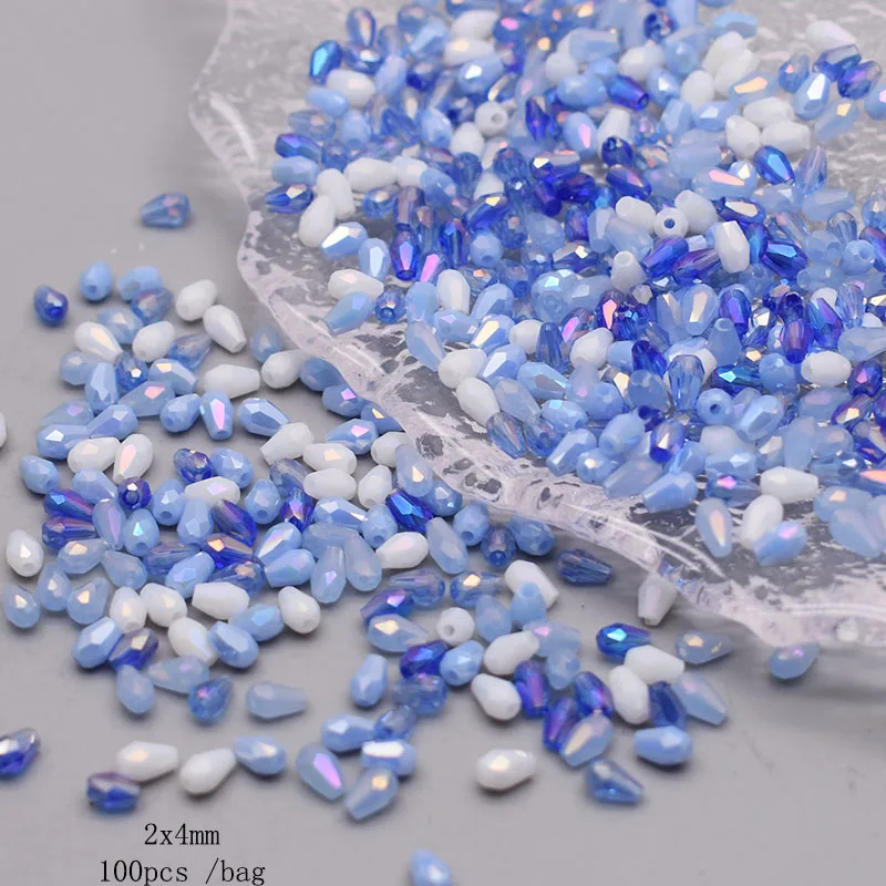 Lot De 100 Perles De Bohême à Facettes 4mm – Pour Création Bijoux – Couleur Au Choix