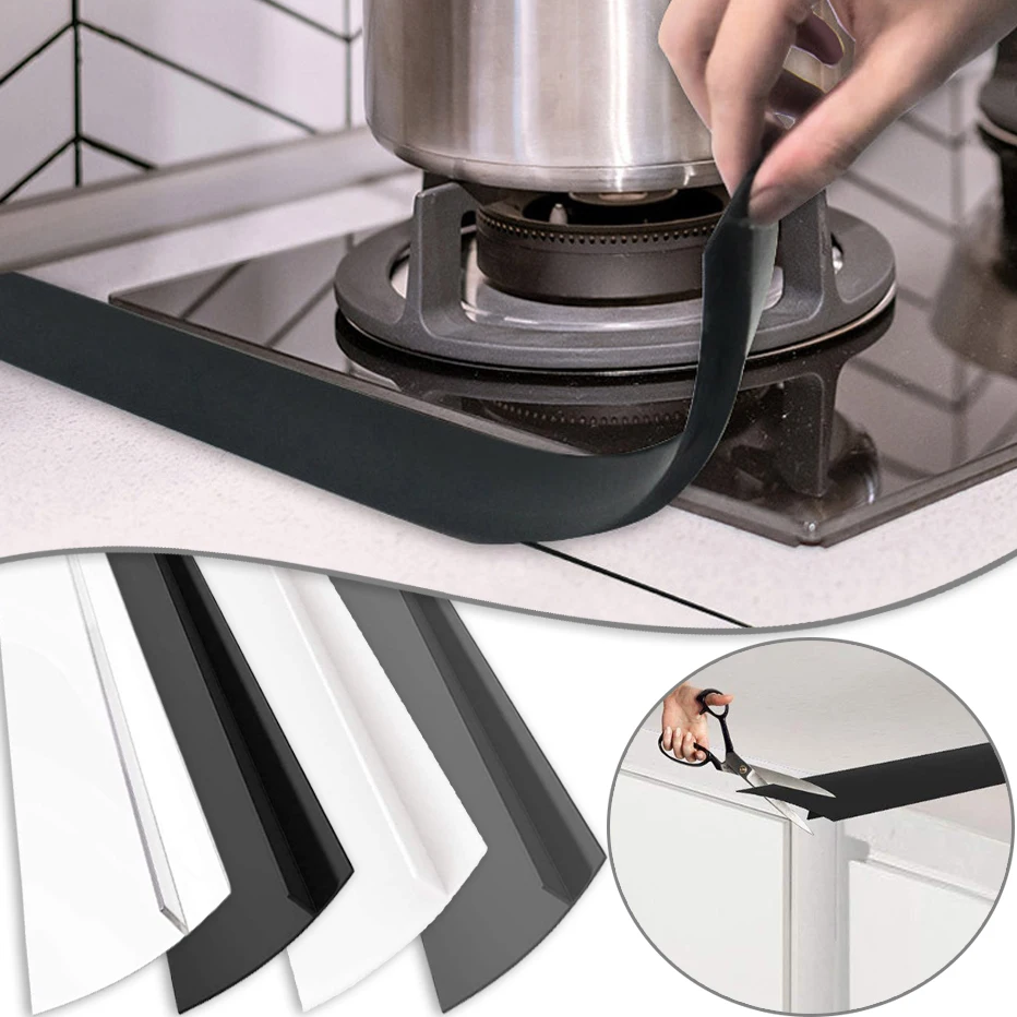 1PCS/2PCS Silicone Kitchen Stove Gap Cover Flexible Oven Guard Spill Seal  Filler Kitchen Stove Cover Silicone Kitchen Accessories