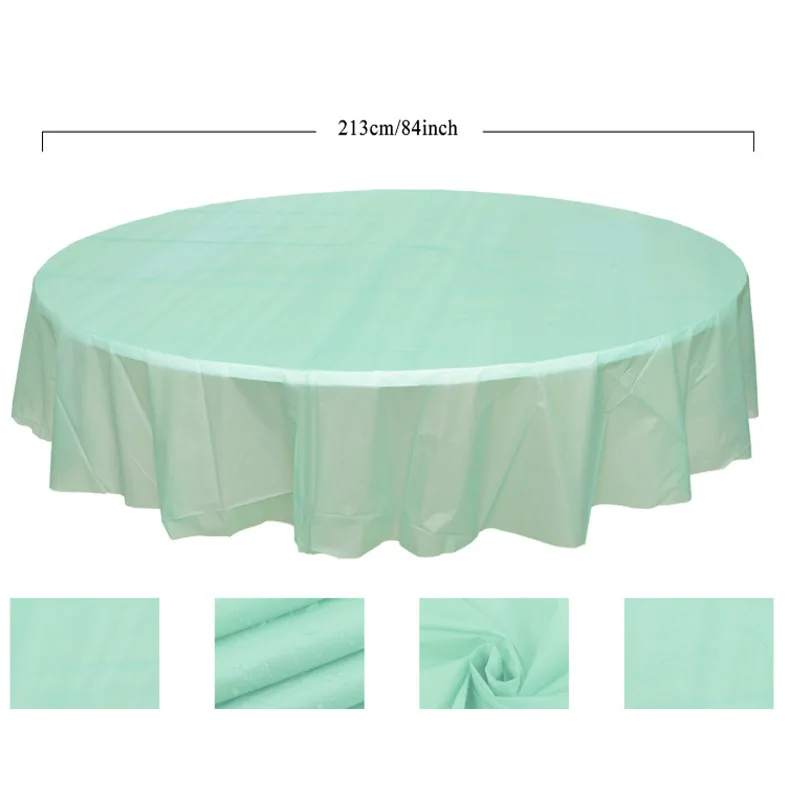 84inch Round Tablecloth Reusable PVEA BPA Free Plastic Dining Table Cover Cloth for Parties Picnic Camping Outdoor Disposable table cloth,disposable tablecloth