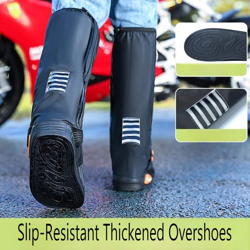 Waterproof Rain Boots - Slip-Resistant Thickened Overshoes for Cycling & Outdoor, Unisex All-Weather Protection Against Sand