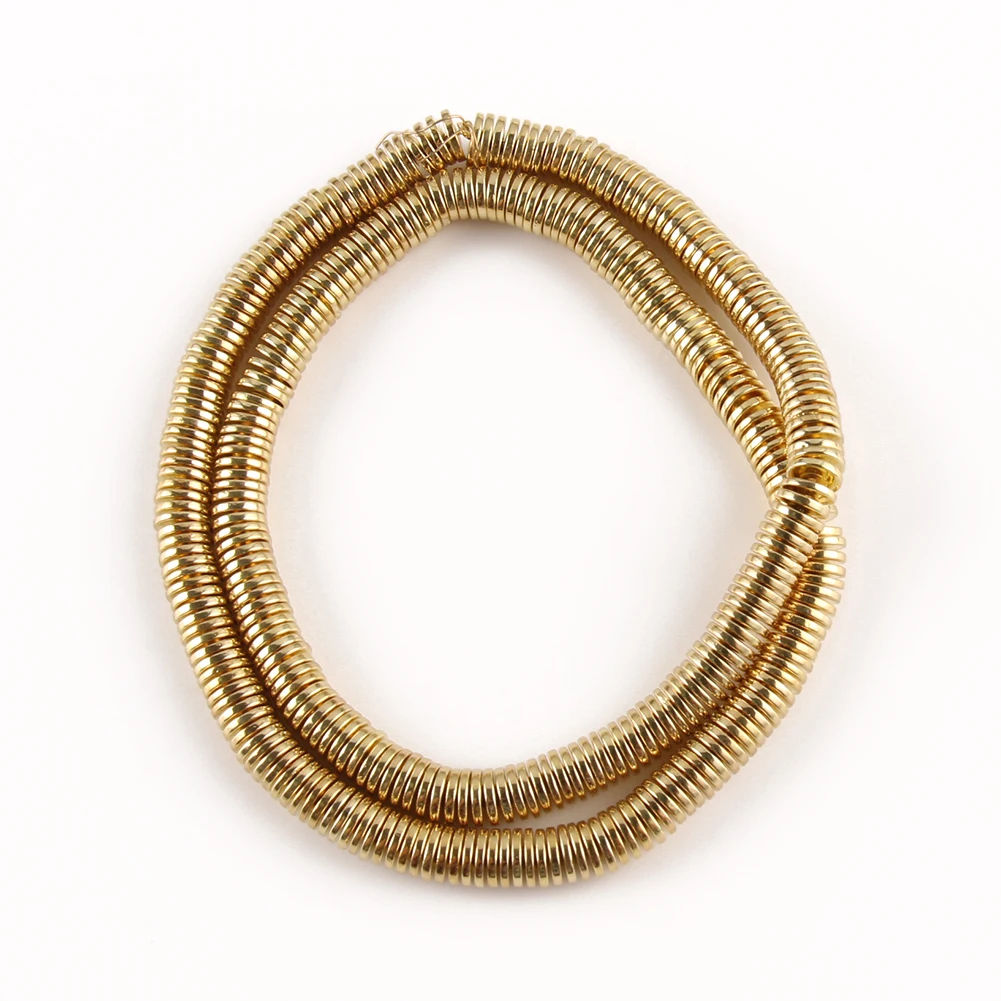 Natural Stone Matte Gold & Silver Plated Hematite Rondelle Beads