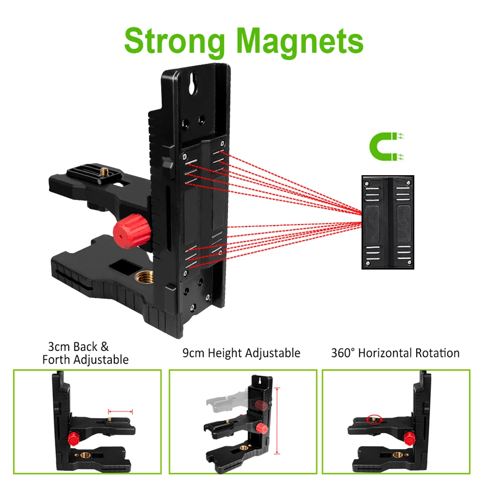 Fine super strong magnet pulls L-bracket leveling support for universal Laser level bracket