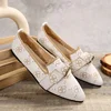 2024 Women's Knitted Slip on Flats Breathable Comfortable Solid Color Flat Shoes Casual Pointed Toe Walking Shoes Women Loafers 6