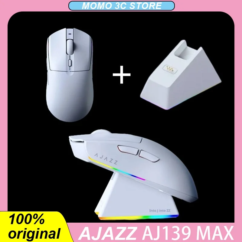 

Геймерская мышь Ajazz Aj139 Max, 3 режима, 2,4 ГГц/Проводная, Bluetooth Paw3395, легкие мыши Rgb с зарядной док-станцией, игровой пк в подарок