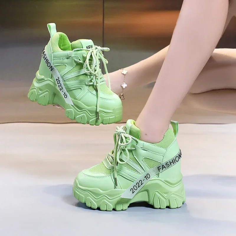 Spring Autumn Fashion Women Sneakers Chunky Breathable Mesh Casual Shoes Wedge Heels Platform Shoes Sports Dad casual sneakers