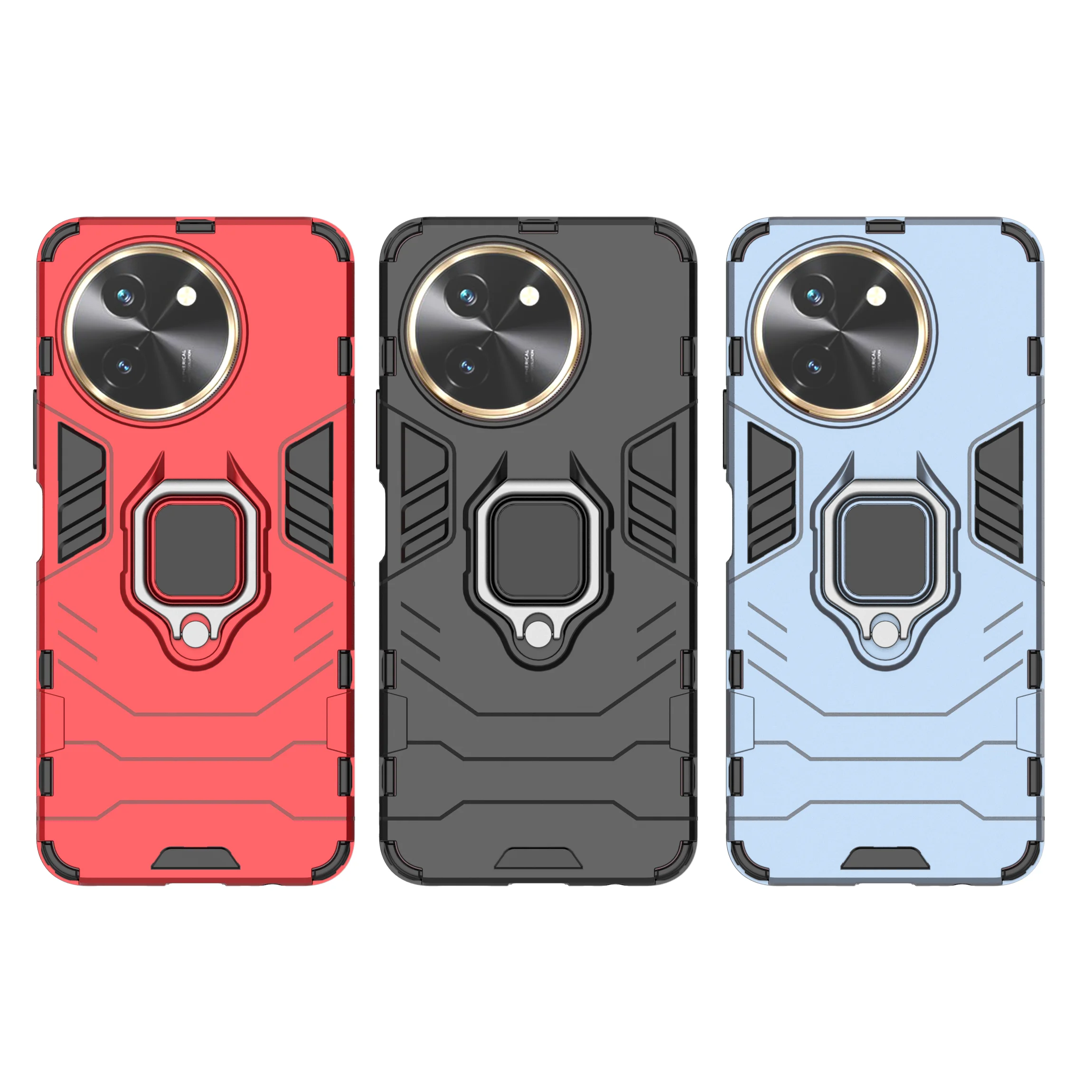 Case for VIVO T3X 5G Shockproof Ring Holder Armor kickstand Cover for VIVO Y38 5G Y200i 5