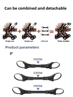 Poussette jumelle 3 en 1 avec siège auto pour bébé, portable et pliable, vue haute, pour nouveau-né 2