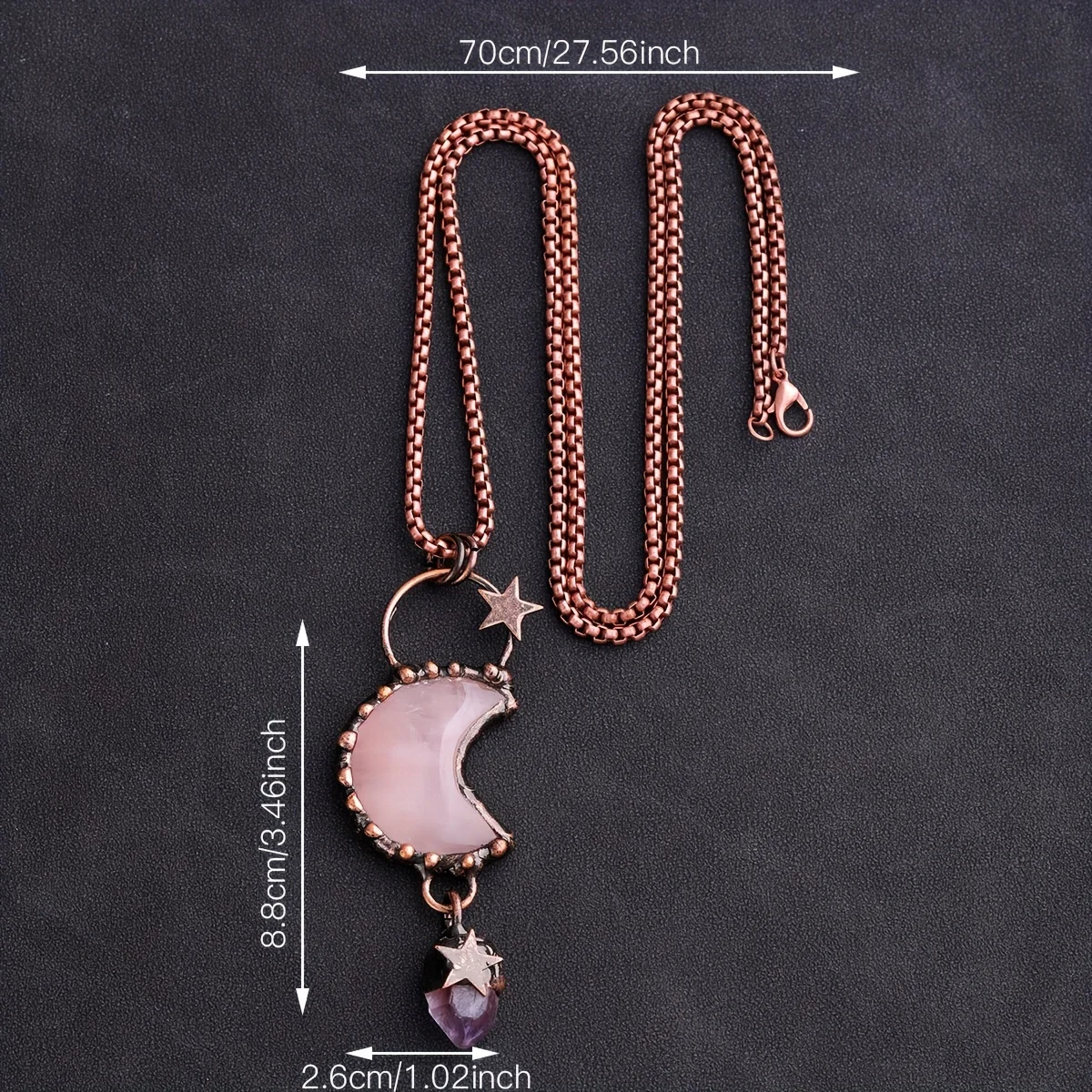 YEEVAA 1pc Vintage Crystal Leaf Moonlight Pendant, Meditation Necklace, DIY Jewelry Necklace Healing Treating Quartz Jewelry