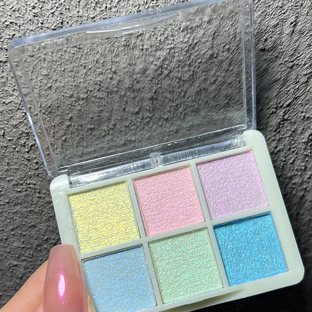 6 Colori/Set Christmas Solid Magic Mirror Powder Net2-3G Illusion Aurora Powder 1 * Jar Bright Glass Fine Flash Glitter Powder & * &