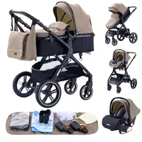 Poussette bébé 3 en 1, poussette à quatre roues, voiture bébé 2 en 1, poussettes légères, poussettes multifonctions, landau, poussette 3