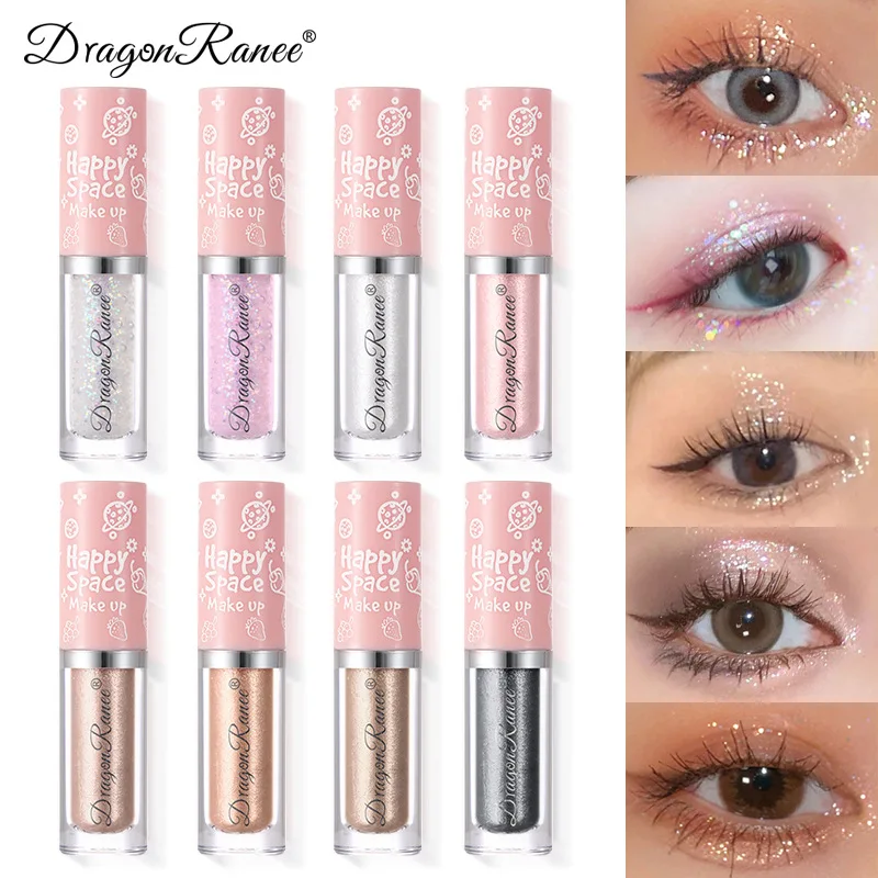 

8PCS/LOT Glitter Liquid Eyeshadow Highlighter Waterproof Pearlescent Shiny Eye Shadow Sequin Eye Cosmetics Makeup 8 Colors