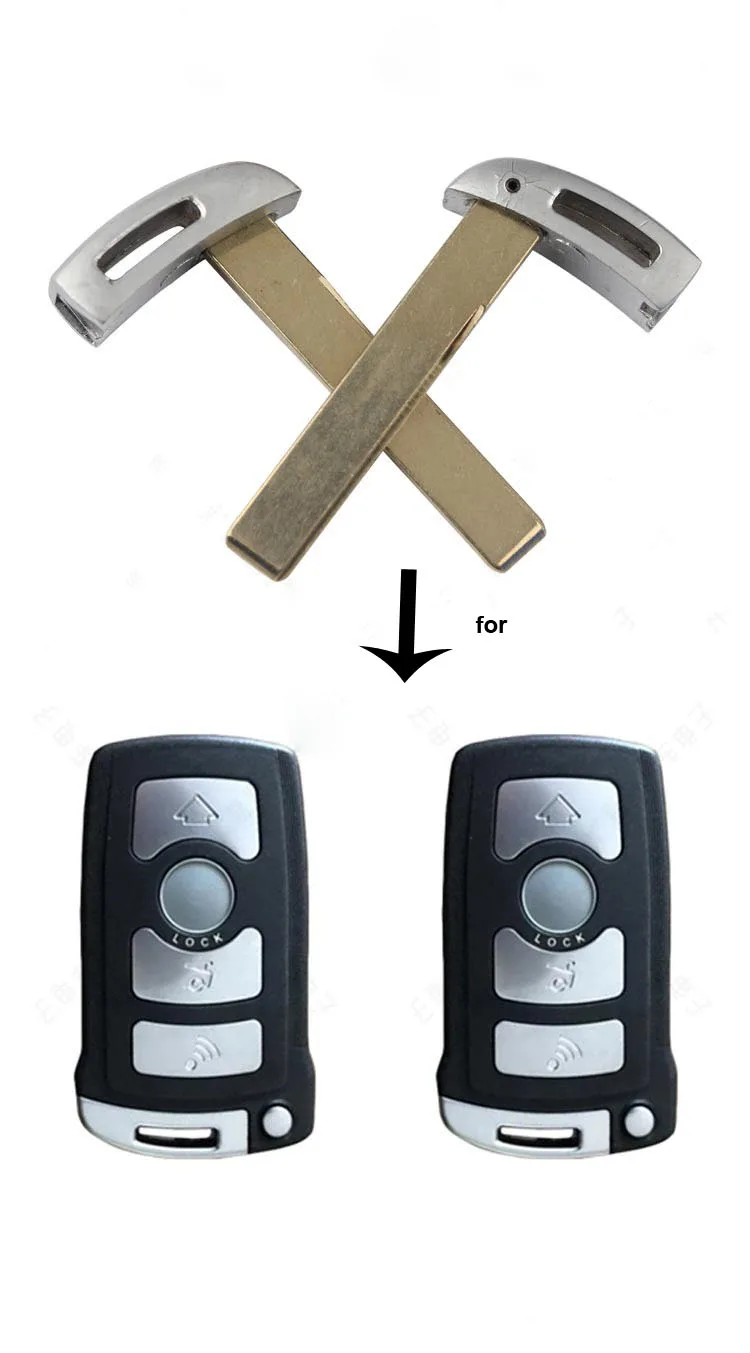 Insert Emergency Smart Key Blade For BMW 1 3 5 7 Series F FEM CAS4 X5 X6 Mini Smart Remote Key Shell Case Uncut Blade key case car key shell car remote key car key key shell