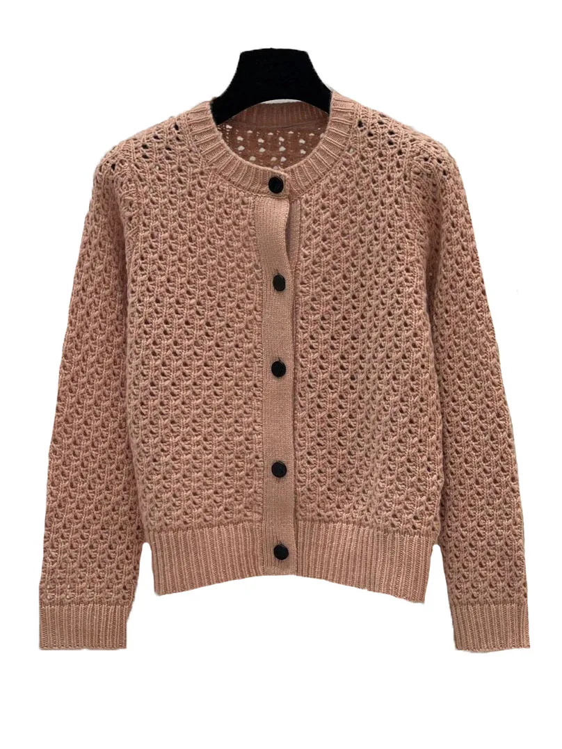 

Cardigan jacket round neck short knitted fabric loose fit single-breasted design warm and comfortable 2023 winter new 1121