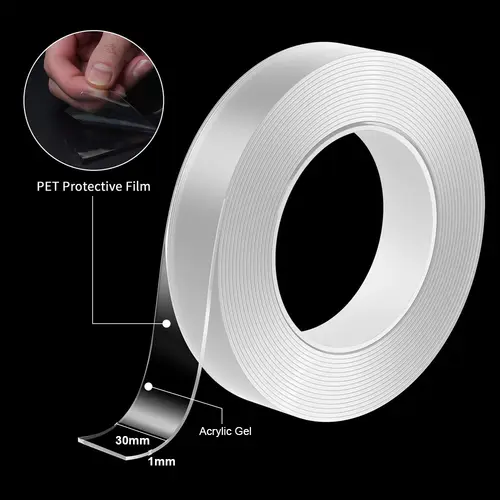 1-10M Nano Double Sided Tape Heavy Duty Transparent Adhesive Strips Strong Sticky Multipurpose Reusable Waterproof Mounting Tape - Image 2