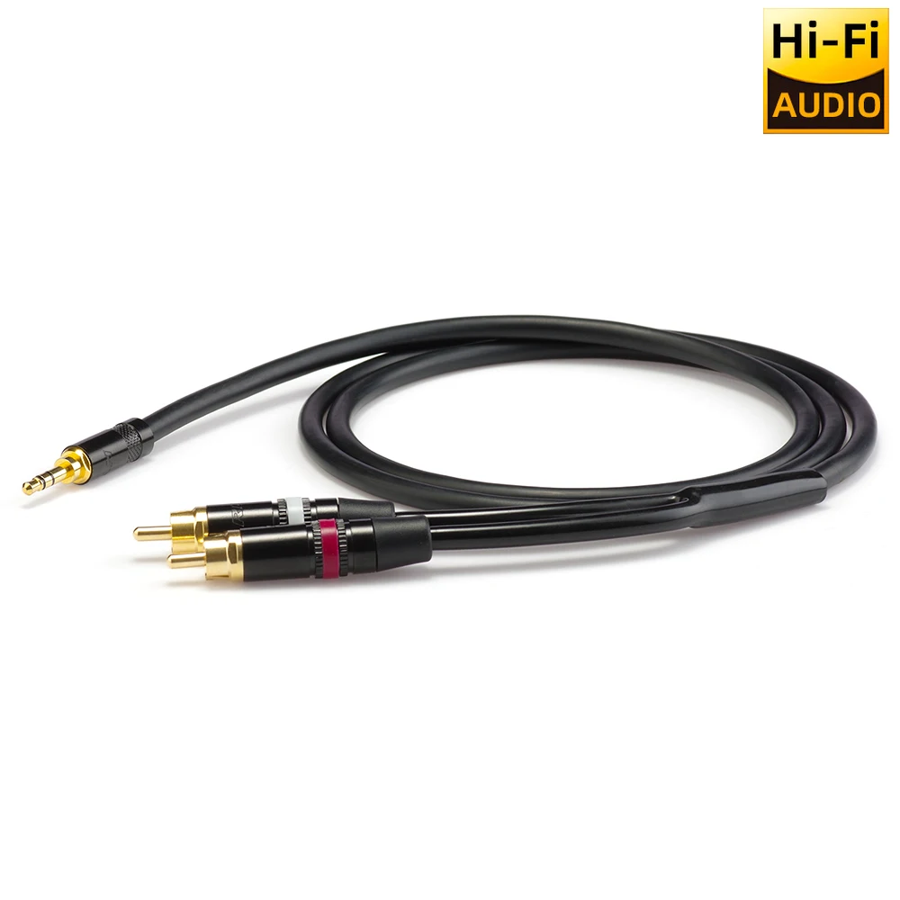▲   일본 모가미 케이블 2549 HIFI 3.5mm 듀얼 RCA 오디오 케이블 OFC REAN 금도금 플러그 앰프 스피커 컴퓨터 사운드 카드용