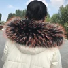 2023 Real Raccoon Fur Collar Women Winter Blue Natural Fur Scarves Fashion Neck Warmer Femme Scarf 13cm 15cm 18cm Width Shawl 3