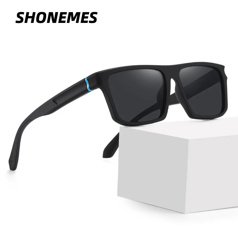 

SHONEMES Polarized Square Sunglasses Trendy TR90 Driving Shades 54-18-142 Outdoor Mirror UV400 Sun Glasses for Men