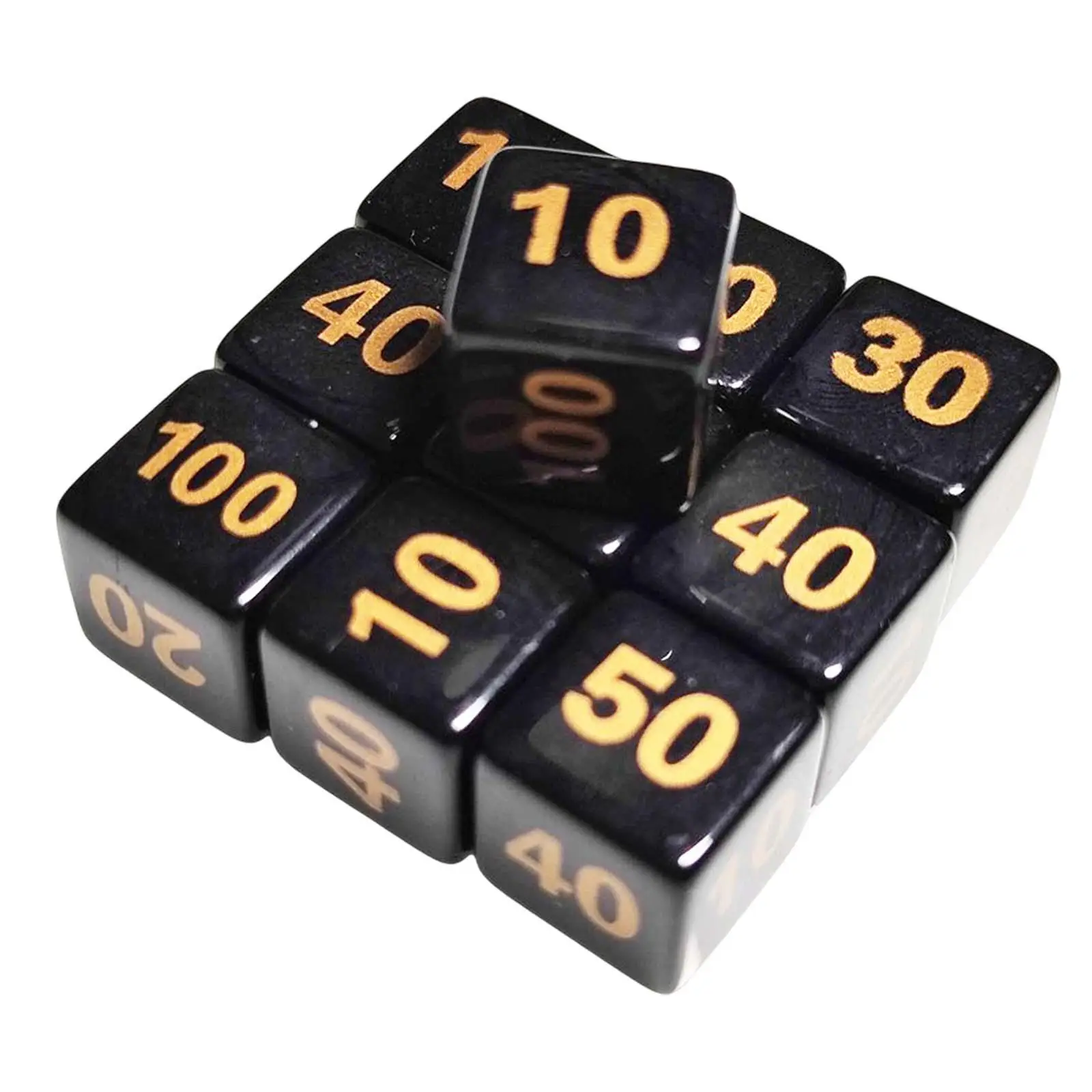 

10Pcs Acrylic Polyhedral Dice Set Easy to Read Dice Set for Card Game Tabletop Game Math Teaching Game Role Playing Party Favors