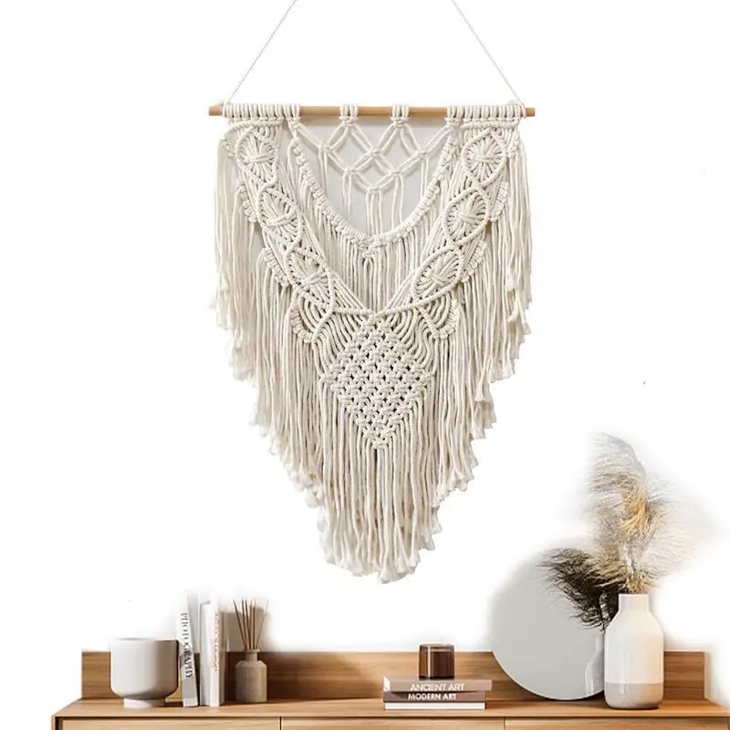 

Macrame Wall Decor Boho Woven Tapestry With Tassels Beautiful Wall Art Macrame Decor For Apartment Nursery Bedroom Living Room