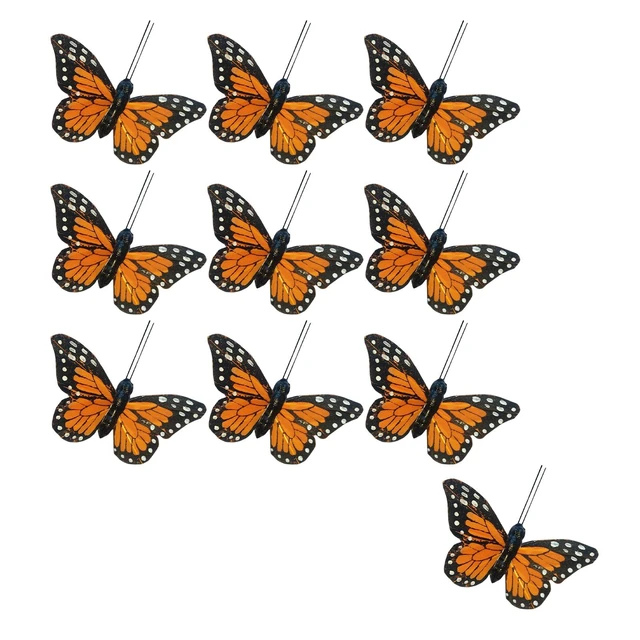 12pcs/set PVC Simulation Monarch Butterfly 3D Decoration Butterfly