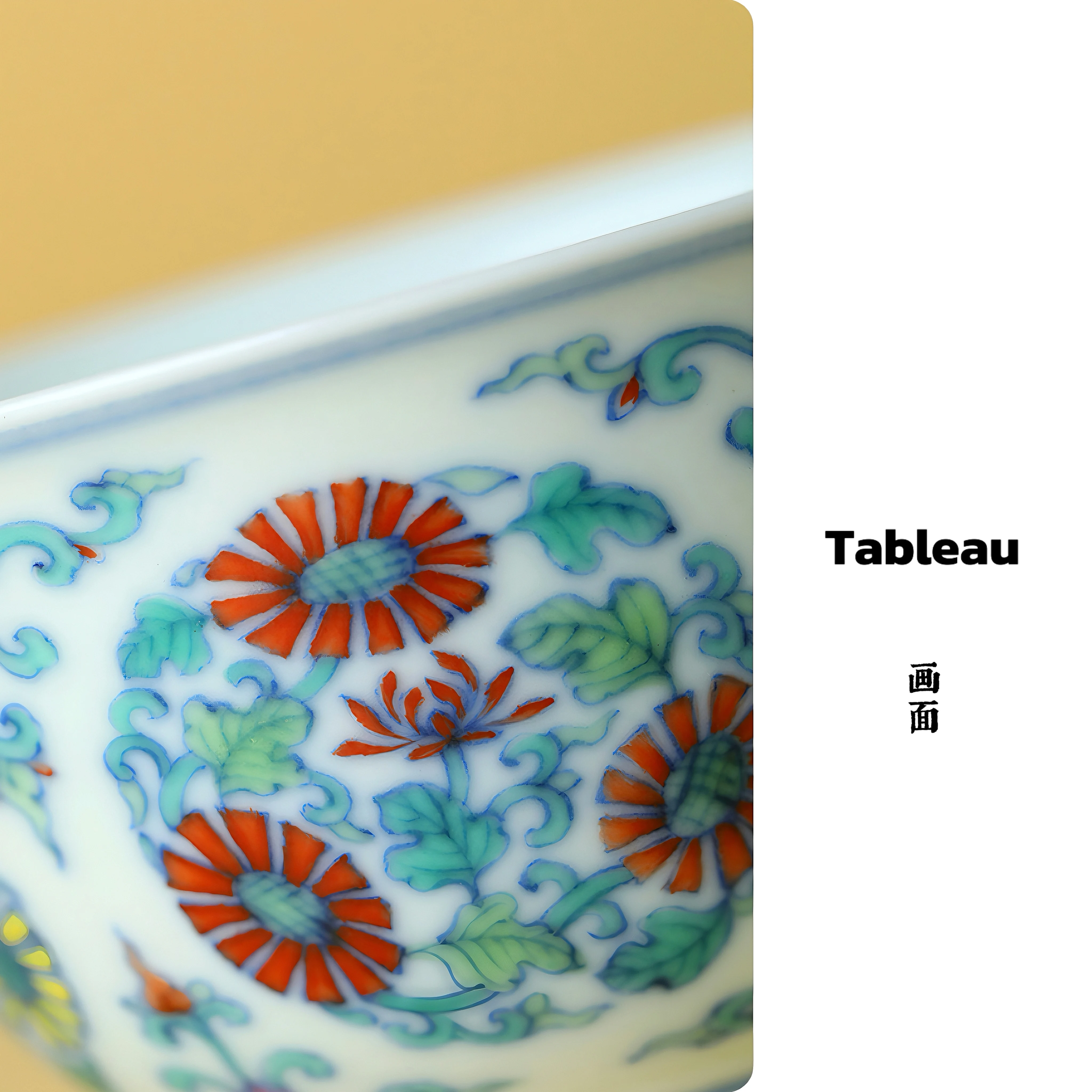 Jingdezhen ceramic Doucai flower clusters teacup