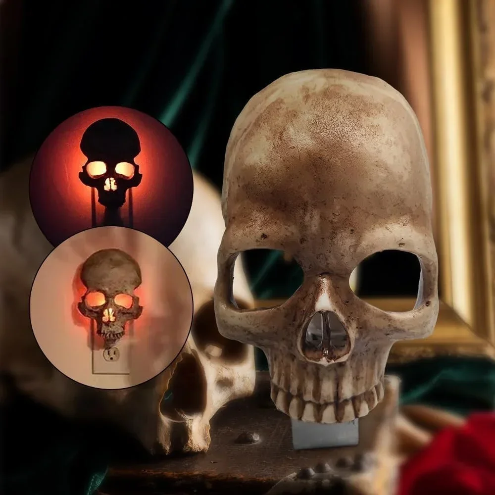 

Gothic Candle Light Skull Lamp Skull Lamp For Club Party Horror Decorative Light Skeleton Head Lights Handmade Night Light