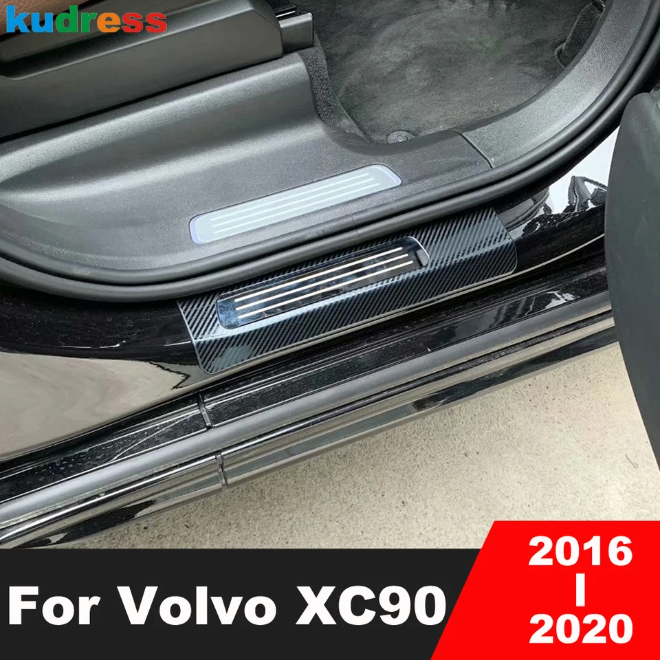 4 Stück Auto Türschweller Schutz für Volvo XC90 2015-2023,Kohlefaser Auto  Einstiegsleisten Schutz Auto Tür Schritt Schutz Auto Türschwellenaufkleber