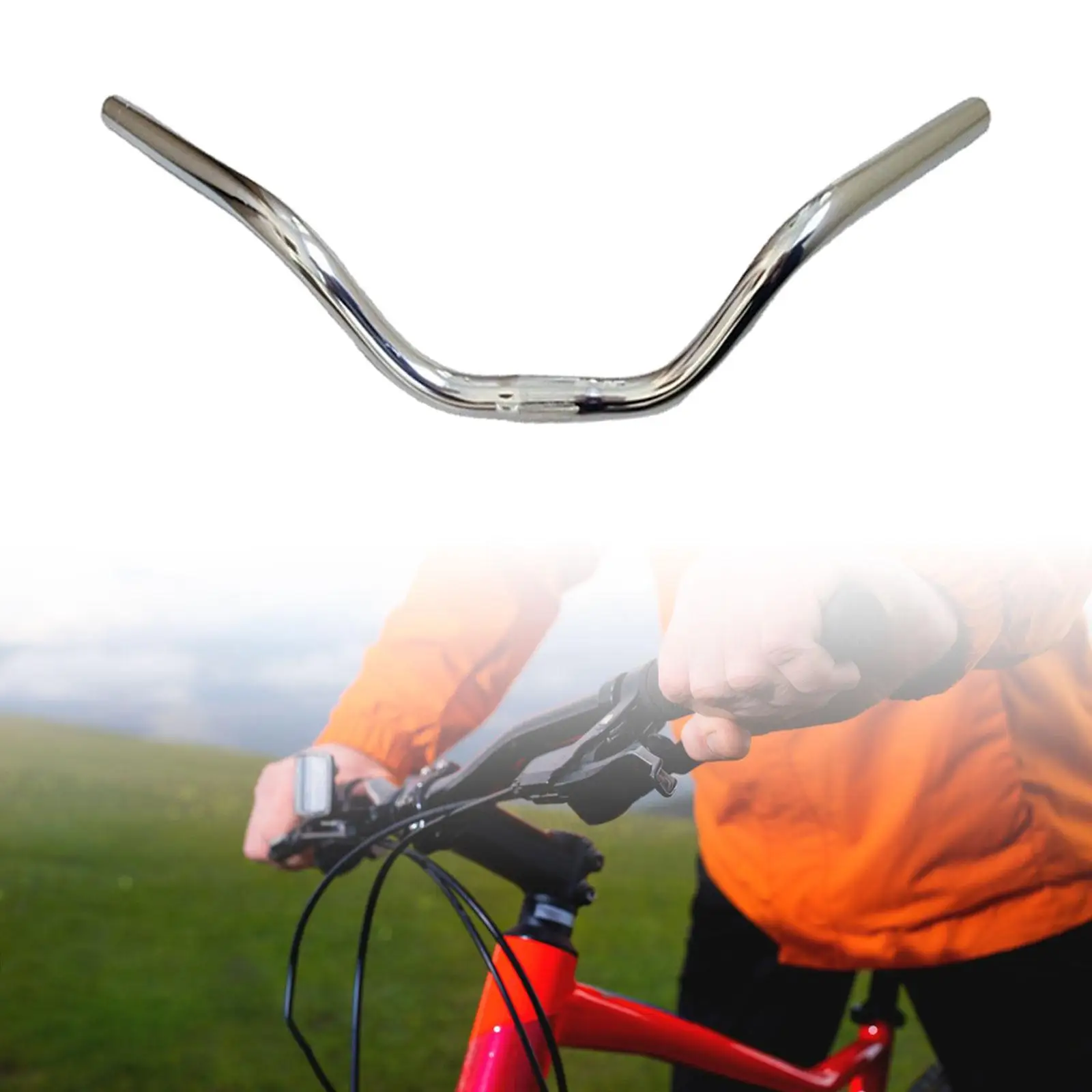 Bike Handlebar Sturdy Handle Bar Fits 25.4mm Stem Aluminum Alloy Bicycle Handlebar Replacement for Road Bikes Cycling Part