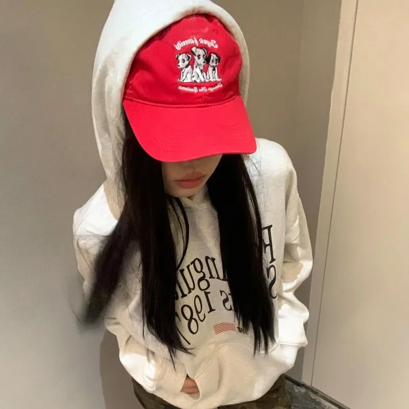 

Korean Cute Cartoon Dog Embroidered Baseball Hat for Men and Women Fashionable and Versatile Casual Sunshade Sports Cap Gorras