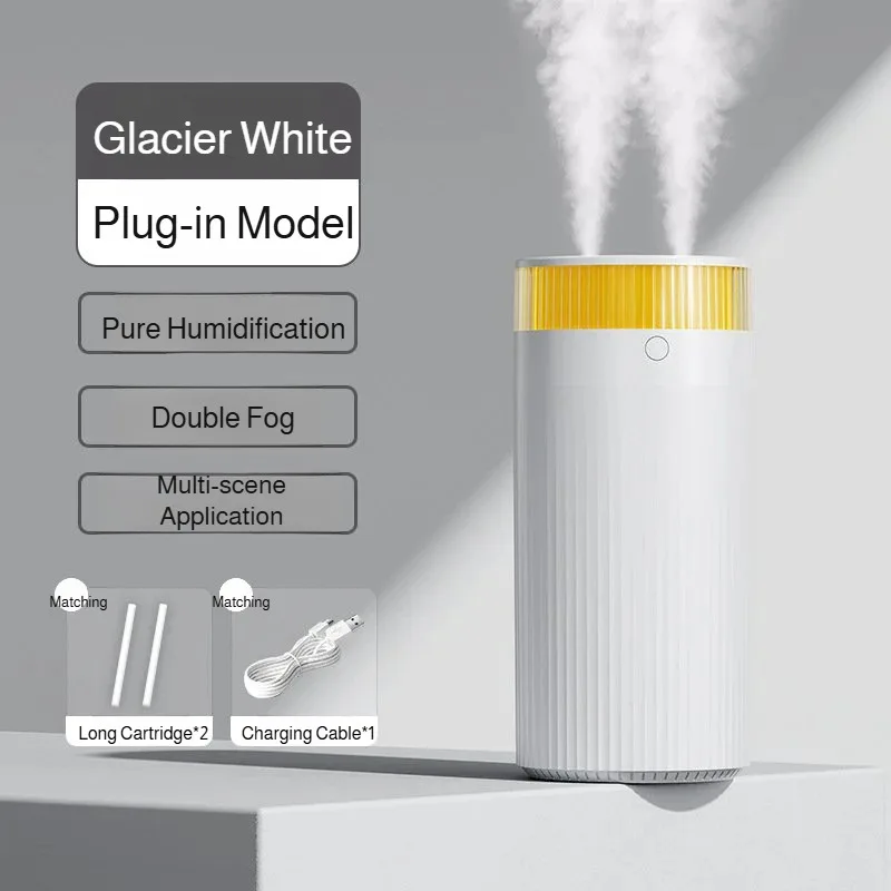 Dual Nozzle Spray Humidifier with Night Light Desk USB Portable Air Cool Mist Humidifier for Home, Dormitory, Office